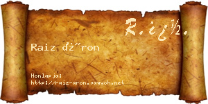 Raiz Áron névjegykártya